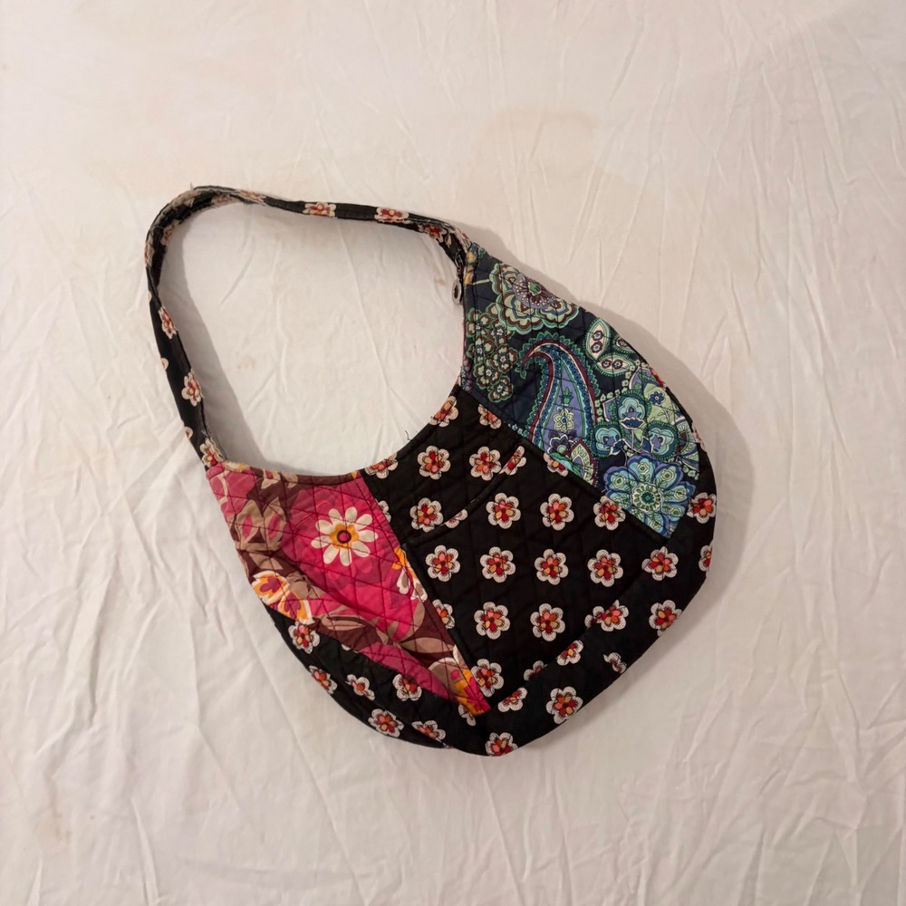 Vera Bradley Quilted Patchwork Floral Paisley Hobo Shoulder Bag Multicolor